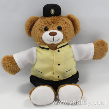 Cute plush waiter teddy bear